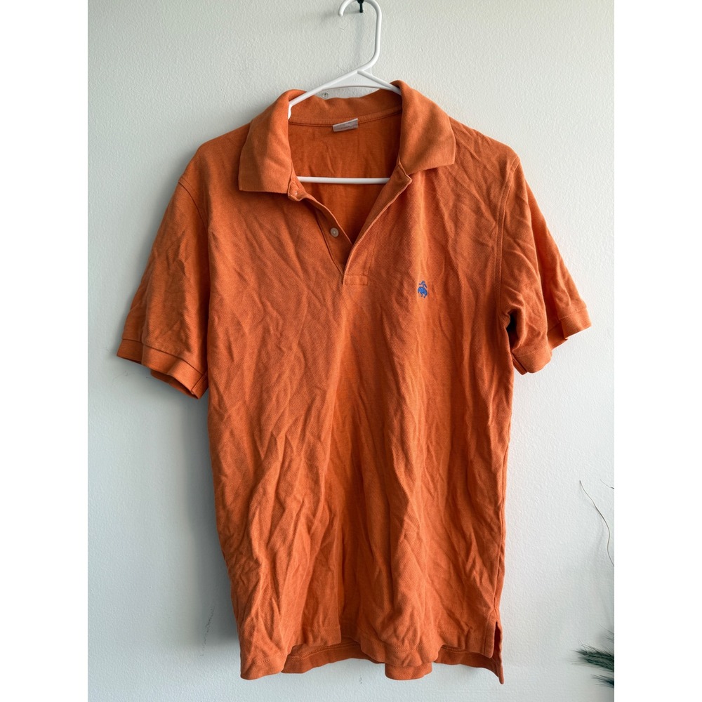Brooks Brothers Mens Slim Fit Performance‎ Polo Shirt Orange Cotton Medium 3545